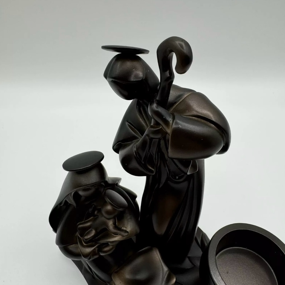 PartyLite Holy Night Tealight Holder P8262 Bronze Holy Family Christmas Nativity - Picture 4 of 13